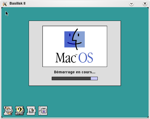 A screenshot of the loading screen of the Basilisk emulator.