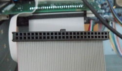 A front view of an IDC-50 SCSI connector.